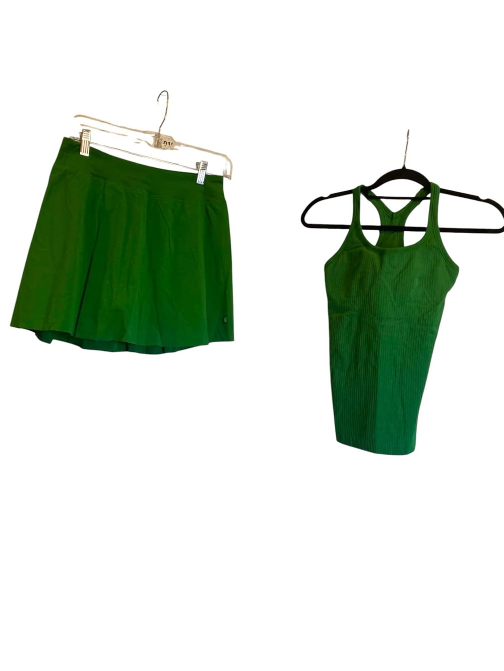 NWT Lululemon EBB To Street Tank/A-Line Side Pleat Tennis Skirt GREEN S/4